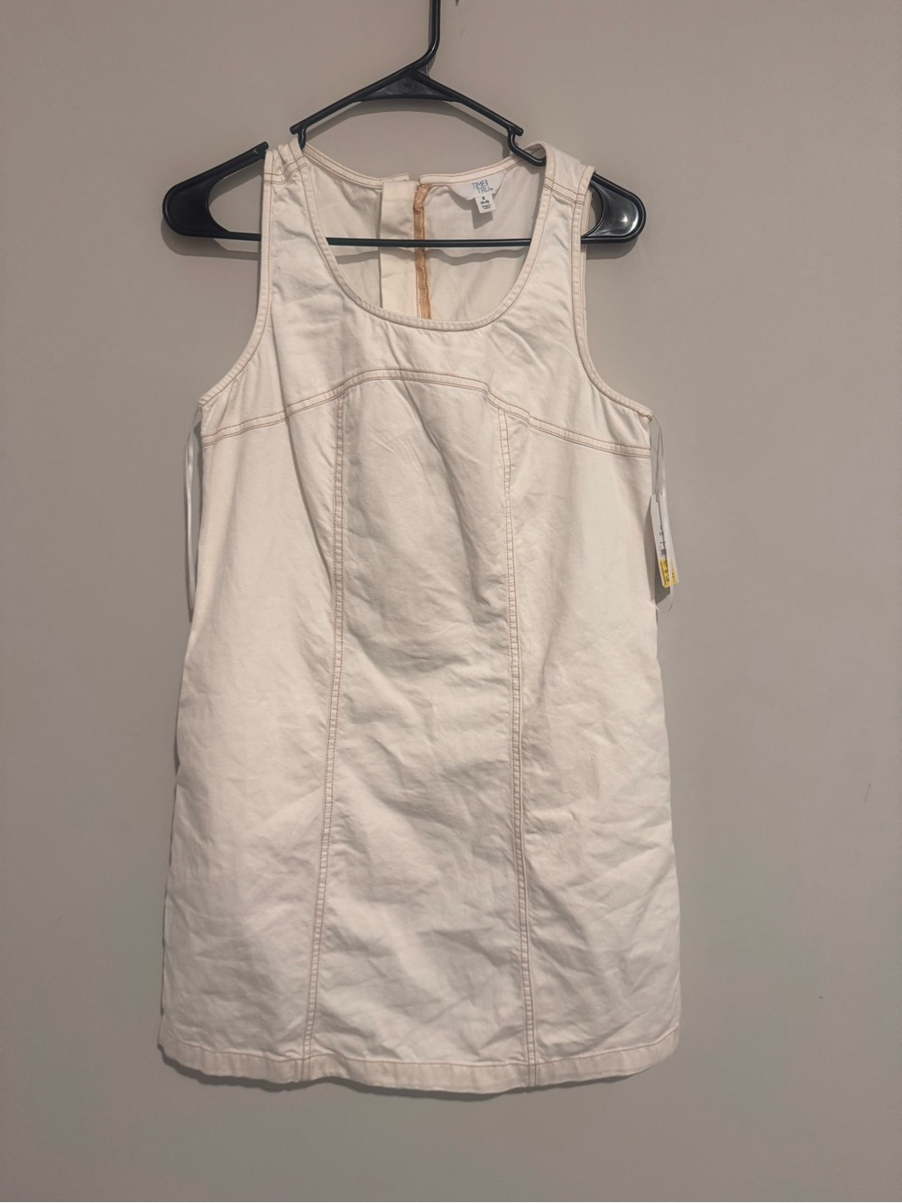Time and Tru Cream Sleeveless Mini A-Line Dress